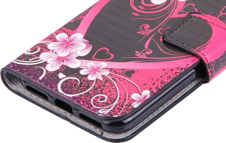 Produktbild Cover-Discount iPhone SE / 8 / 7 - Leder Hülle Etui gemustert blumiges Herz