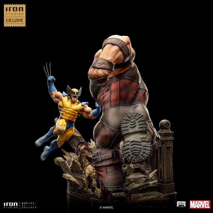 Actual product image Iron Studios Marvel BDS Art Scale Statue 1/10 Wolverine vs Juggernaut heo EU Exclusive 30 cm
