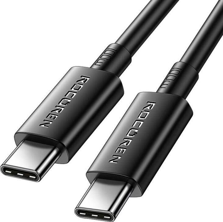 Actual product image Rocoren Fast Charging cable USB-C to USB-C Simples Series 100W, 1m (black) (1 m, 100 W)