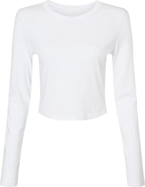 Actual product image Bella Canvas Womens/Ladies Micro-Rib Long-Sleeved Crop Top (L)