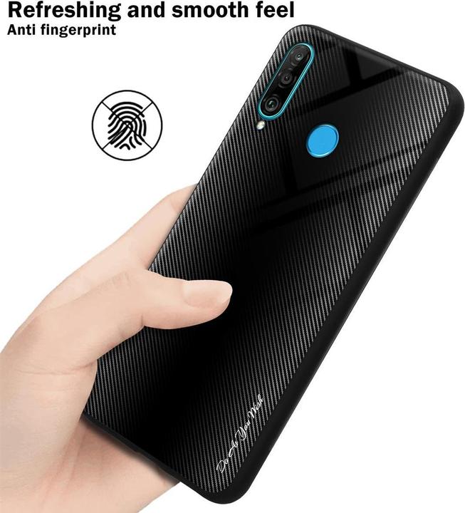 Actual product image Cadorabo TPU Striped Glass Cover (Huawei P30 Lite)