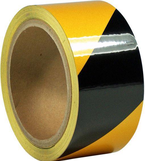 Image du produit RND Bande de signalisation réfléchissante, 50mm x 10m, noir/jaune (50 mm)