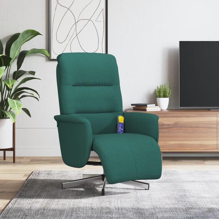 Actual product image VidaXL Massage chair with footrest dark green fabric, colour