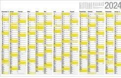 Actual product image Bühner Annual planner Lambda B4 2025 landscape white 1069 mm x 665 mm