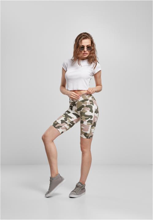 Actual product image Urban Classics Ladies High Waist Camo Tech Cycle Shorts (XS, S)