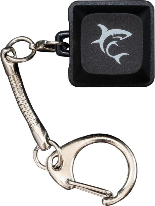 Actual product image White Shark Keychain Promo Black Mechanical Switches