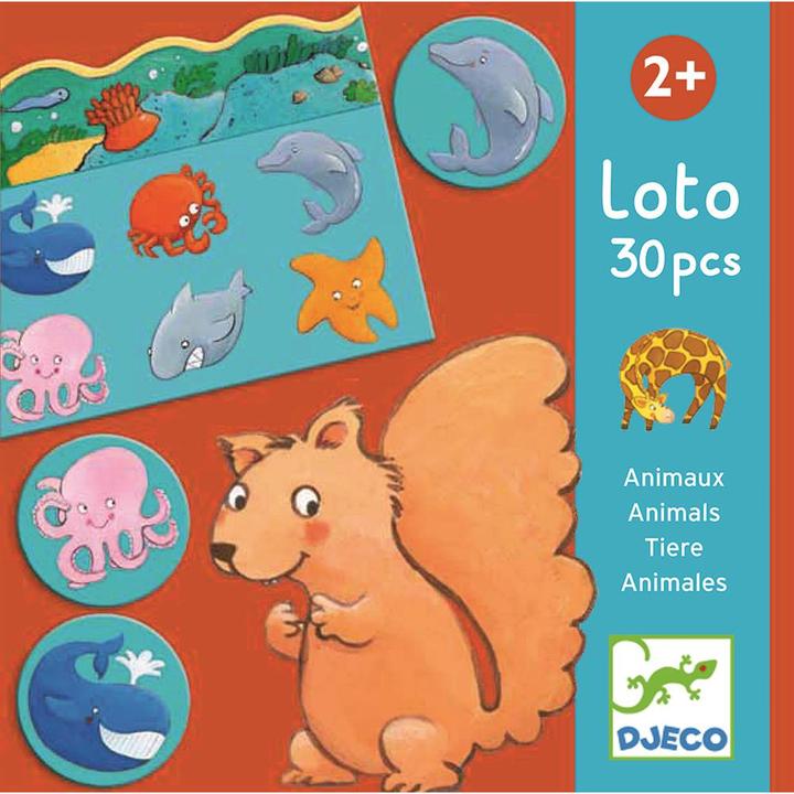 Actual product image Djeco Animals educational game (German, English, French)