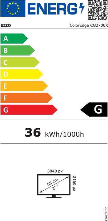 Energy Label Eizo CG2700X ColorEdge (3840 x 2160 Pixels, 27")
