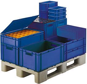 Produktbild LA-KA-PE Transportstapelbehälter L200xB100xH120mm blau PP Seitenwände geschlossen