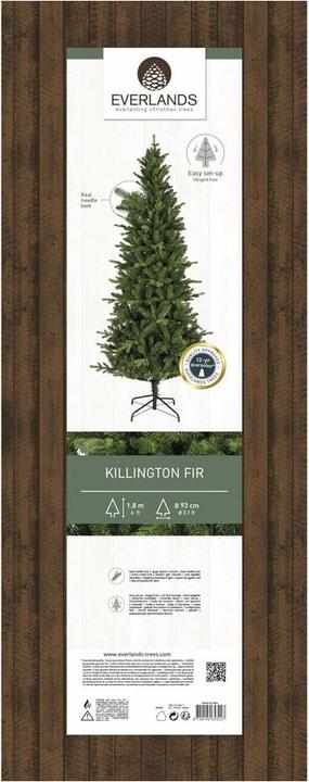 Image du produit Everlands Arbre de Noël Killington vert PVC métal polystyrène sapin Ø 93 x 180 cm (180 cm)