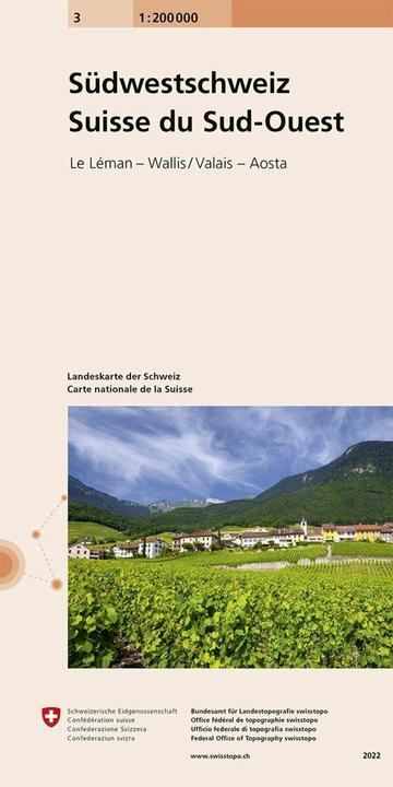 Produktbild Landkarte BLATT 3 Schweiz Süd-West 1:200'000