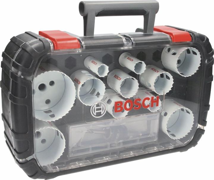 Produktbild Bosch Professional Zubehör 14-teiliges Universal-Set, 1 Lochsäge Progressor for Wood&Metal (22 mm, 25 mm, 32 mm, 35 mm, 40 mm, 44 mm, 76 mm, 60 mm, 51 mm, 64 mm, 20 mm)