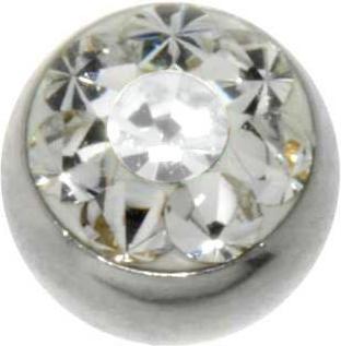 Bijouteria 1.2mm Piercing-Kugel (Premium Kristall, Chirurgenstahl 316L)