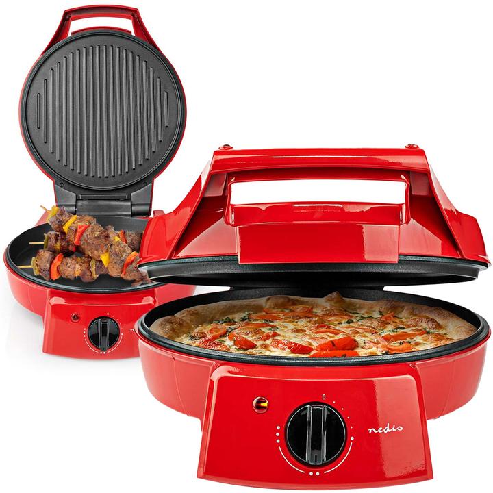 Actual product image Nedis FCPM100FRD Pizza Maker, aluminium (EU plug)
