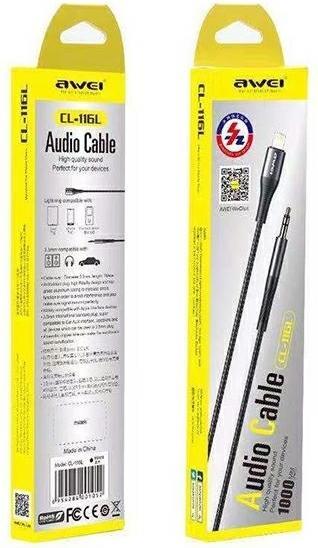 Actual product image Awei CL-116L (1 m, Lightning, 3.5mm jack (AUX))