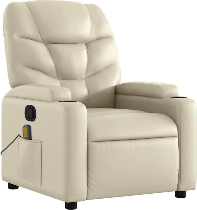 VidaXL Massagesessel Creme Kunstleder,Farbe: Creme,Material