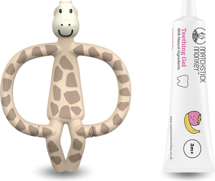 Matchstick Monkey Zahnungs-Set - Beissring + Bio Zahnungsgel Erdbeere-Banane