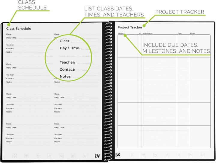 Actual product image Rocketbook Wiederverwendbarer akademischer Planer für Schule & Uni (Special ruling, Hardcover)