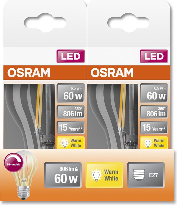 Immagine prodotto Osram Retrofit Classic A (E27, 8.50 W, 806 lm, 1 x, F)