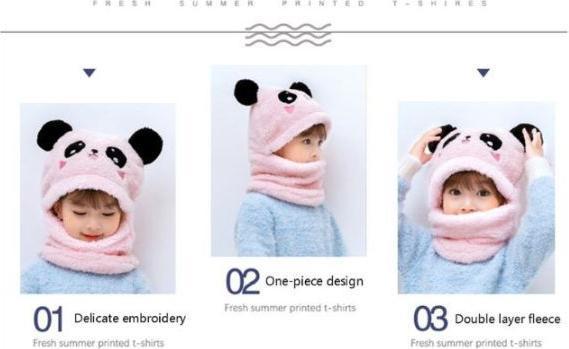 Actual product image MU Style Panda Series children's cartoon winter hat (One size)