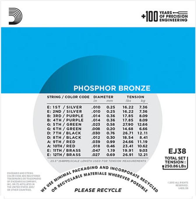 Image du produit D'Addario Ej38 (12 x, Guitare, 0.05")