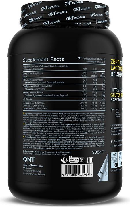 Image du produit QNT MetaPure Zero Carb (Banane, 1 pcs, 908 g)