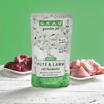 Produktbild Grau Nassfutter Pute & Lamm, 16 x 125 g (Adult, 16 Stk., 2336 g)
