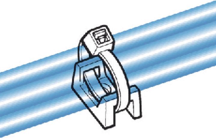 Actual product image HellermannTyton Natural M4 Screw Fix Cable Tie Cradle (Fixing loops, 18 mm, 100 pcs.)