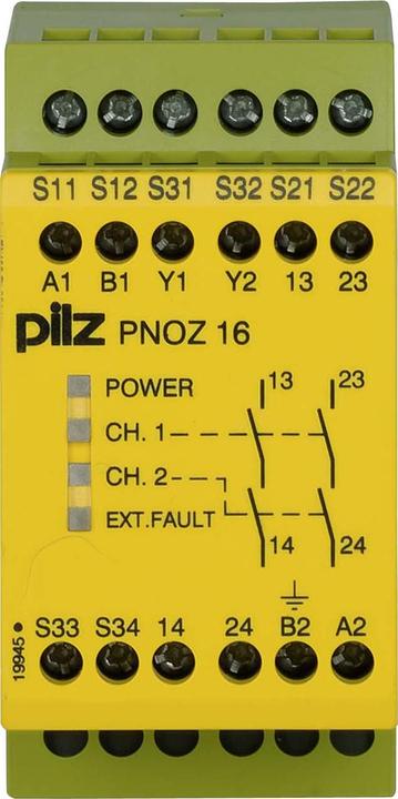 Actual product image Pilz GmbH & Co KG Emergency stop relay 230VAC 24VDC 2n/o PNOZ 16#774066