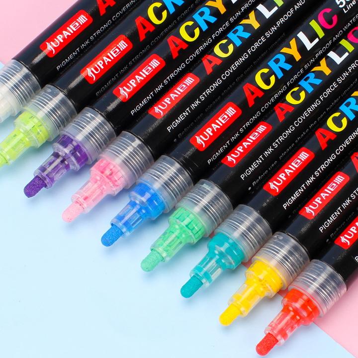 Produktbild I Am Creative Wasserfeste Acryl Permanent Marker Pigment Stifte 4mm 24er Set (Bunt, 24 x)