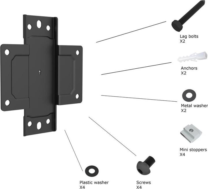 Immagine prodotto Multibrackets Piastra a parete Small, per sistema Modular Pro