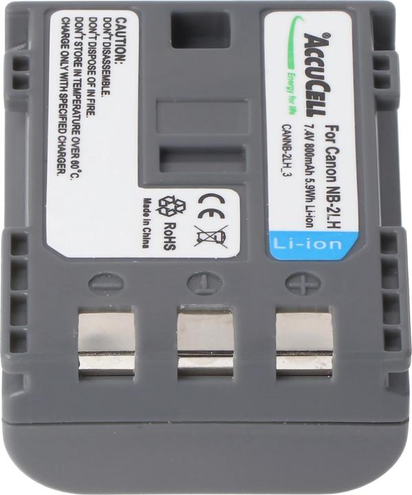 Image du produit AccuCell Akku passend für Canon NB-2LH, NB-2L Li-Ion, 800mah