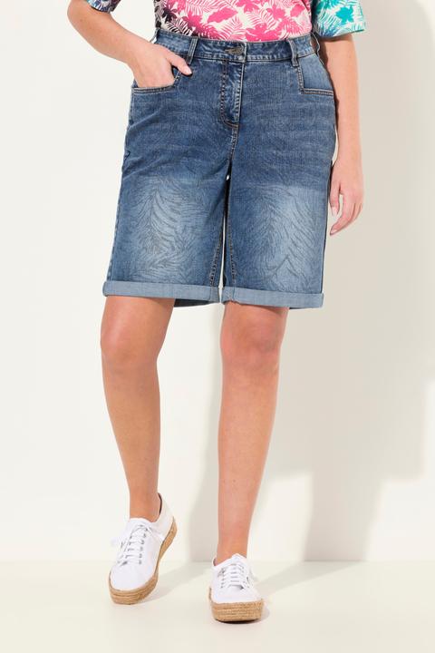 Produktbild Ulla Popken Capri Mandy, Palmenmuster, weites Bein, Wascheffekte (42)