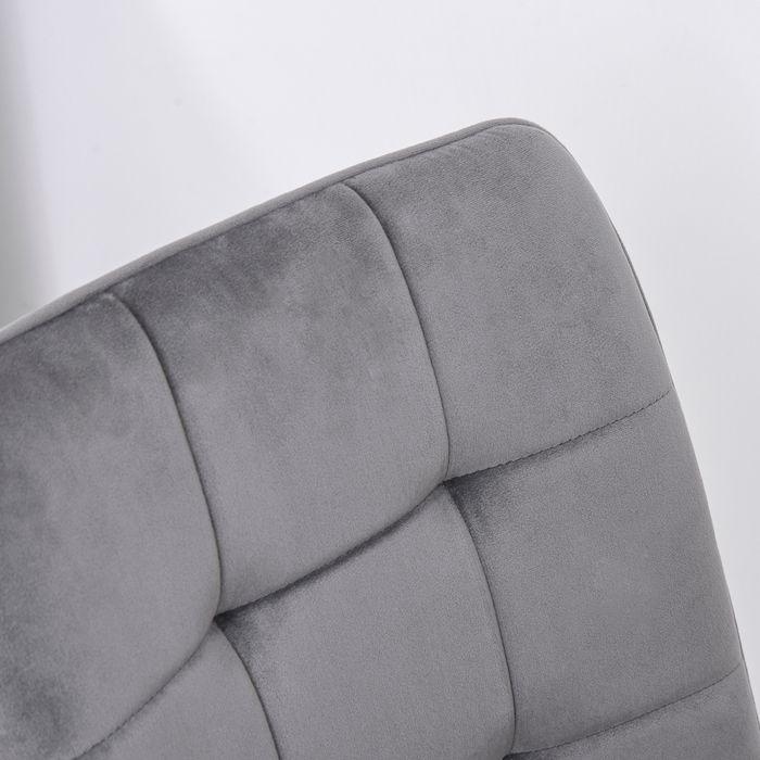 Produktbild Swisshandel24 2er-Set Esszimmerstuhl Polsterstuhl Küchenstuhl Esstisch Schaumstoff Metall Grau+Schwarz 45 x 63 x 9