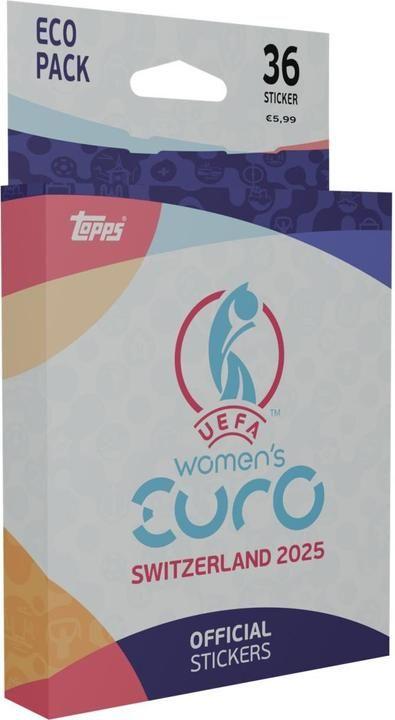 Topps Women's Euro 2025 Sticker Eco Pack (Englisch, Booster Pack)