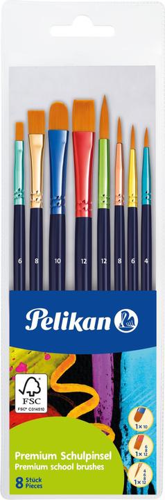 Pelikan Pinselset mit 8 Synthetikpinseln, Anzahl der Pinsel: 8 Stück