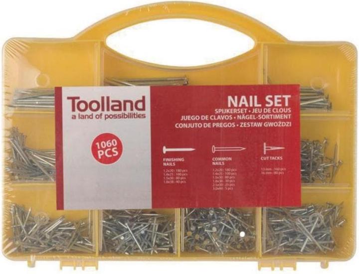 Actual product image Toolland Nails Assortment (1060 Piece, 60 mm)