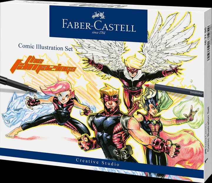 Faber-Castell Ensemble d'illustrations de bandes dessinées (Trié, 15 x)