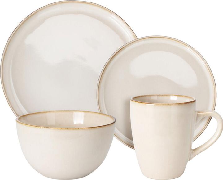 Produktbild Duka Edles Geschirr-Set aus Steingut, 16-teilig, creme-beige (16 Stück)