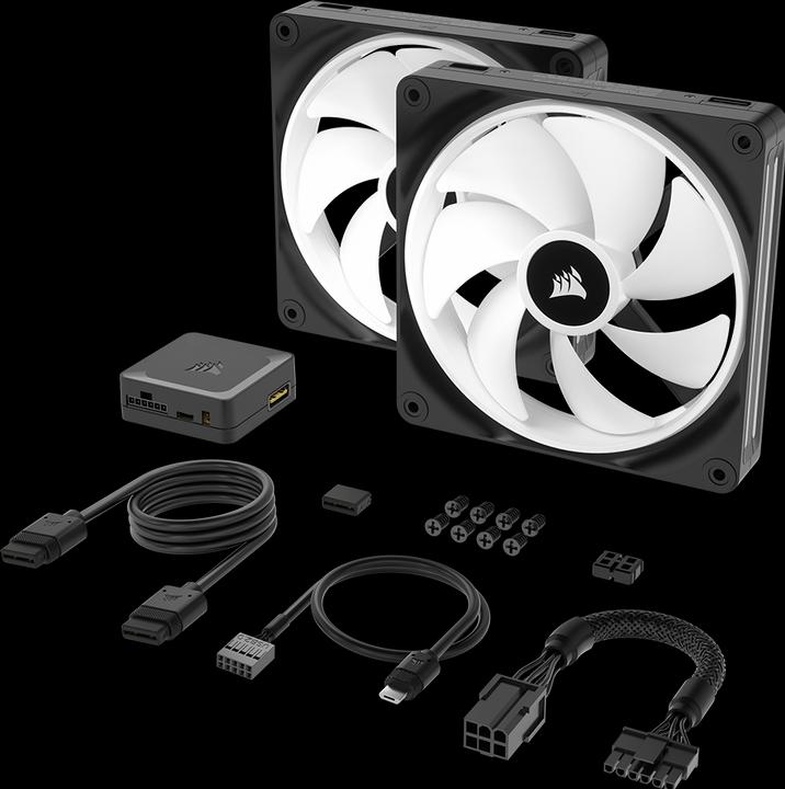 Image du produit Corsair Ventilateur iCUE LINK QX140 RGB 140 mm PWM (noir, kit de démarrage) (140 mm, 2 x)