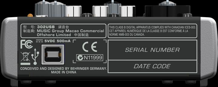 Actual product image Behringer Xenyx X302usb (Studio- and Livemixer)