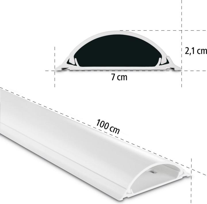 Produktbild Hama PVC-Kabelkanal, halbrund (Kabelkanal, 100 cm)