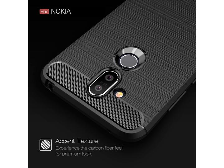 Produktbild Screenguard Nokia 8.1 Hülle Carbon Brushed Soft TPU (Nokia 8.1)