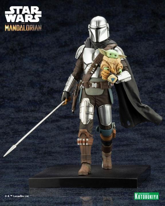 Actual product image Kotobukiya Star Wars The Mandalorian statuette PVC ARTFX 1/10 Mandalorian & Grogu with Beskar Staff 18 cm