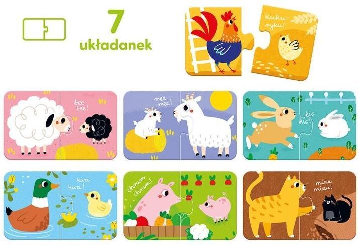 Productafbeelding Czuczu Puzzel voor koppels - boerderijdieren (7 onderdelen)