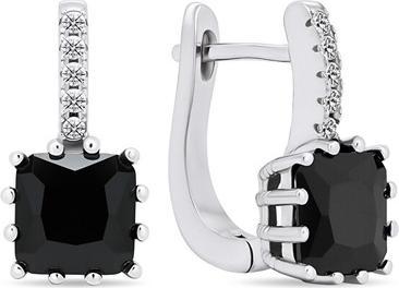 Brilio Silver - Original silver earrings withack zircons EA670WBC