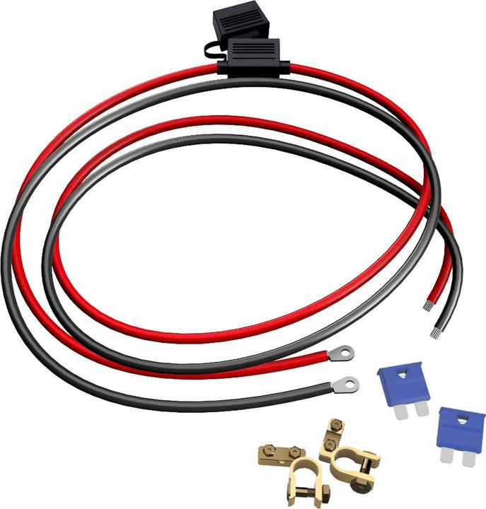 Produktbild Offgridtec 1,5m 4mm² Batteriekabel M8 mit Flachsicherungshalter, 15A Sicherung und Polklemmen