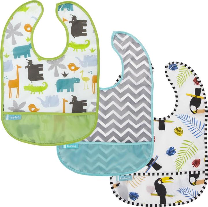 Kushies CleanBib without sleeves 3 pack (12 months)