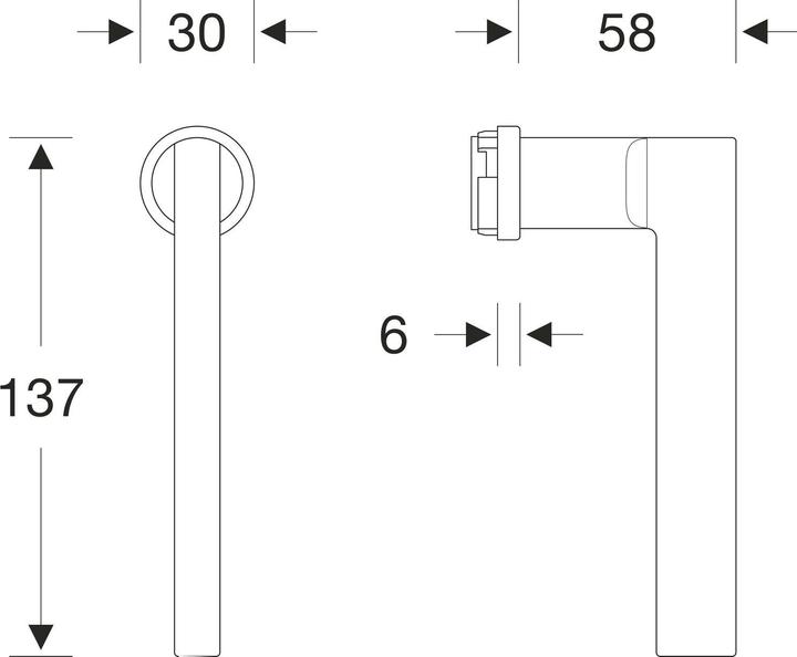 Produktbild FSB Fenster-Steckgriff 34 1035 minimalistisch, Aluminium schwarz matt (Türgriff)