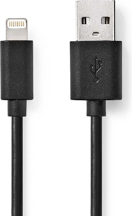 Produktbild Nedis Lightning Kabel | USB 2.0 | Apple Lightning 8-Pin | USB-A Stecker | 480 Mbps | Vernickelt | 2. (2 m, USB 2.0, 12 W)